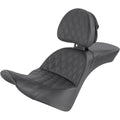 Saddlemen Explorer Seat, Lattice Stitched, With Backrest (Black) 818-33-030LS
