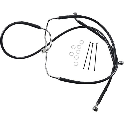 Drag Specialties +8" Brake Line - Front - Black Vinyl - FXDF08-17 | 660325-8BLK