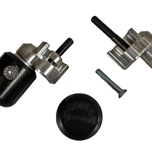 Kawasaki 2009-2012 ZX6R Woodcraft Street Use Frame Slider Kit With Black Pucks