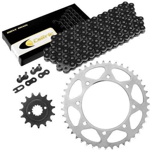 Black Drive Chain And Sprocket Kit for Kawasaki KLX650 1993 1994 1995 1996
