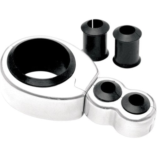 Motion Pro Cable Clamp, 1in.-1 1/8in. Dual Throttle/Clutch - Chrome (11-0044)