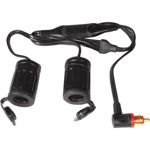TecMate OptiMate Y-Splitter, 90° DIN/BIKE Plug In, 2 x Auto Socket Out O36