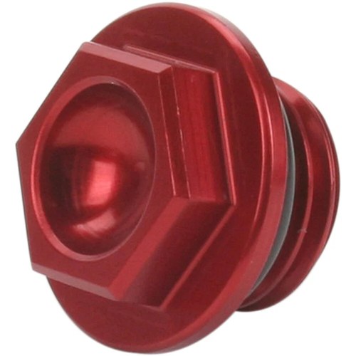 Works Connection Aluminum Oil Filler Plug Honda/Kawasaki/Yamaha (Red) 24-070