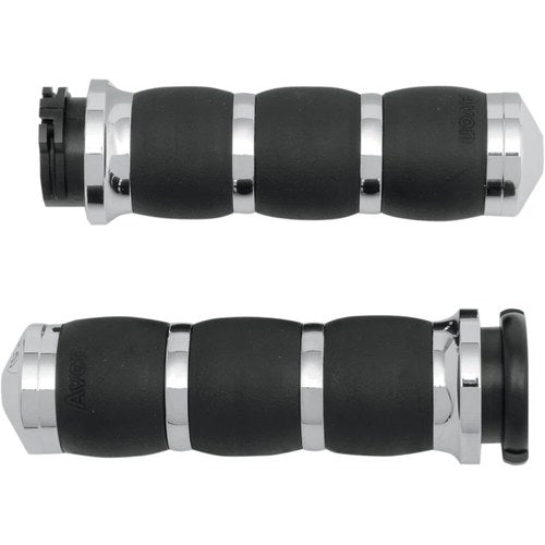 Avon Velvet Air Grips for H-D Motorcycles w/Cable Throttle (Chrome)