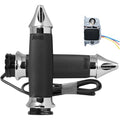 Avon Custom Contour Heated Grips H-D Motorcycles w/Cable Throttle (SPIKE Chrome)