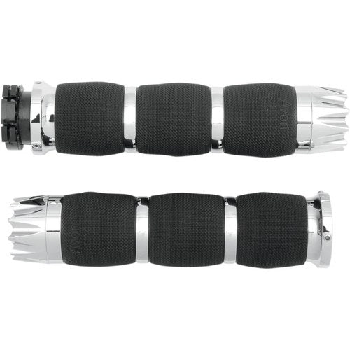Avon Air Cushion Grips 1" for Metric Cruisers (EXCALIBUR Chrome)