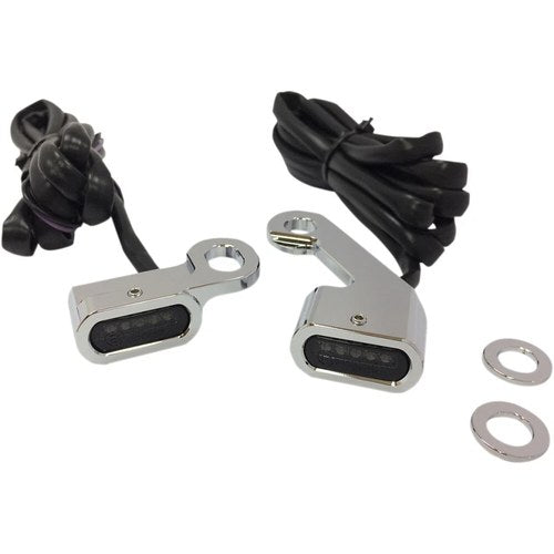 Drag Specialties LED Handlebar Marker Lights (Chrome w/ Smoke Lens)