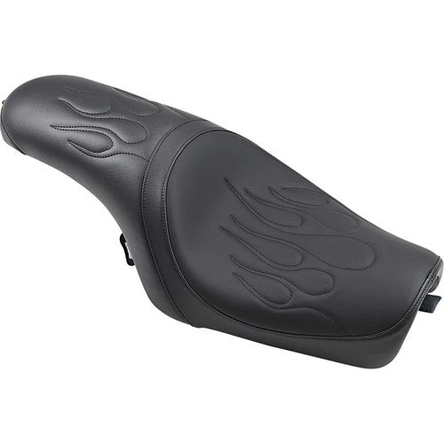 Drag Specialties Predator 2-Up Seat - Flame Stitched - XL '04+ (Black) 0804-0399