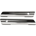 Drag Specialties Saddlebag Hinge Covers (Black / Chrome) Pair | S77-0149B