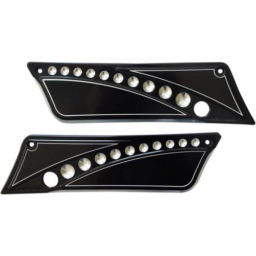 Accutronix Saddlebag Latch Covers - Drilled (Black) Pair | BL9313-DN