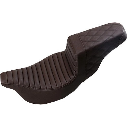 Saddlemen Step Up 2-Up Seat - Lattice Stitched - Flh (Brown) 808-07B-176BR