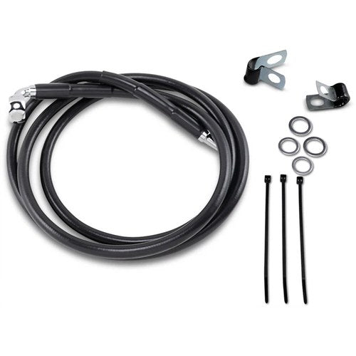 Drag Specialties +6" Brake Line, Front - Black Vinyl - Fxdwg 93-05 | 640115-6BLK