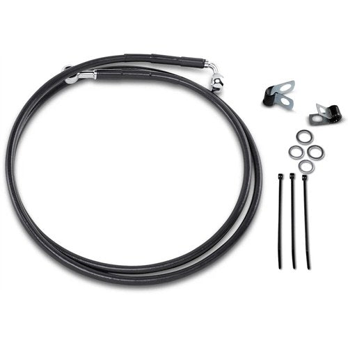 Drag Specialties +10" Brake Line Front Black Vinyl Fxdwg 93-05 | 640115-10BLK