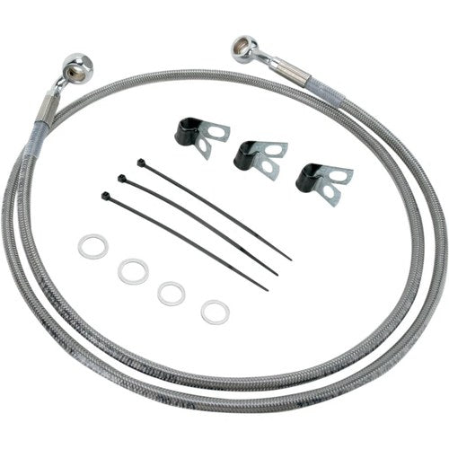Drag Specialties +4" Brake Line - Front - Stainless Steel - 00-07FLST | 660214-4