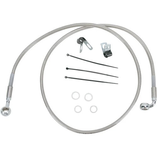 Drag Specialties +4" Brake Line - Front - Stainless Steel - FXDL01-5 | 640110-4