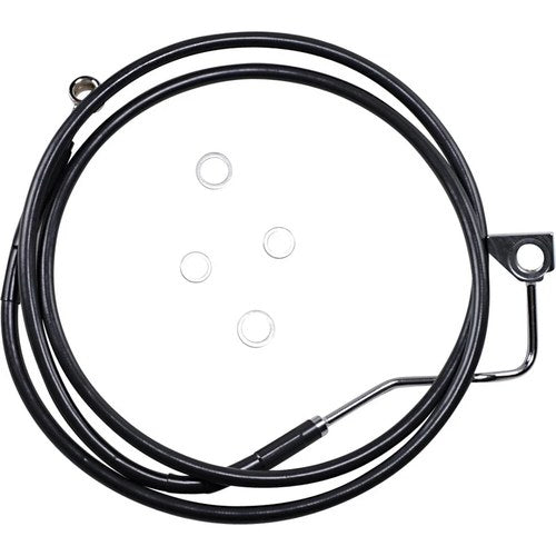 Drag Specialties Front Brake Line - 64-1/2" - Black Stainless Steel | 614220-BLK