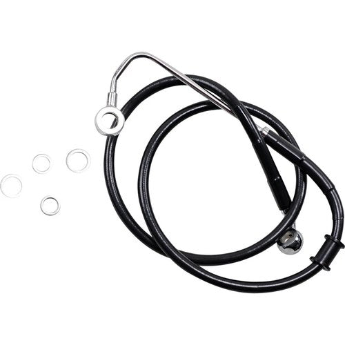 Drag Specialties Brake Line - 15-17 Softail - Black +6" | 618300-6BLK