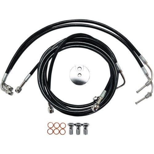LA Choppers Brake Lines - Black - 12-14 FL ABS | LA-8051B13B