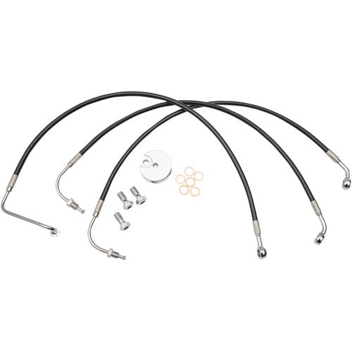 LA Choppers Brake Line - Black - 18-20 96-07 FL | LA-8005B19B