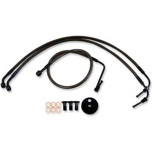 LA Choppers Midnight Braided Brake Line Kit - Fxdf | LA-8230B13M