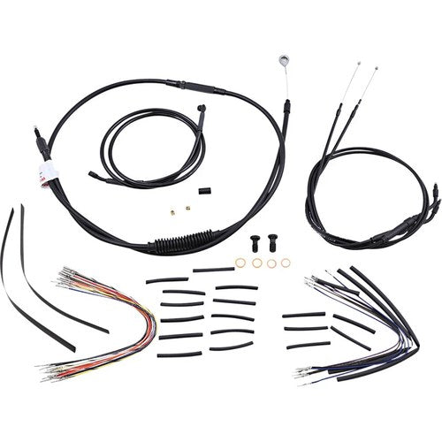 Burly Brand Complete Black Vinyl Handlebar Cable/Brake Line Kit | B30-1036