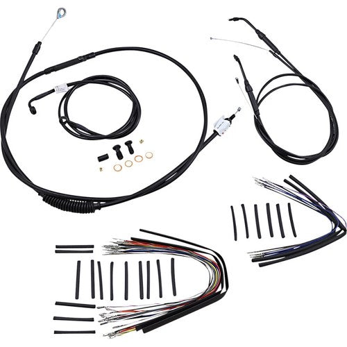 Burly Brand Complete Black Vinyl Handlebar Cable/Brake Line Kit | B30-1041