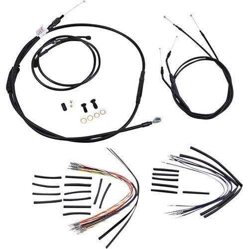Burly Brand Complete Black Vinyl Handlebar Cable/Brake Line Kit | B30-1044