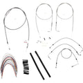 Burly Brand Complete Stainless Braided Handlebar Cable/Brake Line Kit | B30-1086
