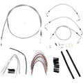 Burly Brand Complete Stainless Braided Handlebar Cable/Brake Line Kit | B30-1092