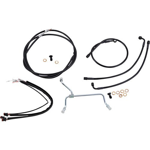Burly Brand Complete Black Vinyl Handlebar Cable/Brake Line Kit | B30-1113