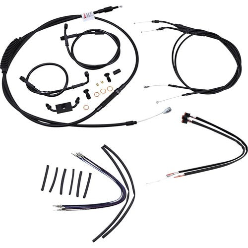Burly Brand Complete Black Vinyl Handlebar Cable/Brake Line Kit | B30-1123