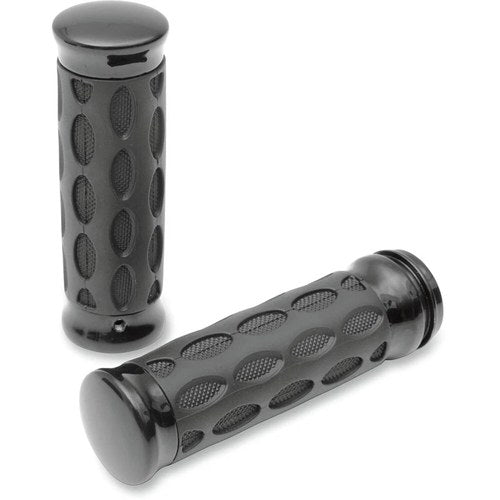 Drag Specialties Black/Rubber Hotop Grips | 0630-0774