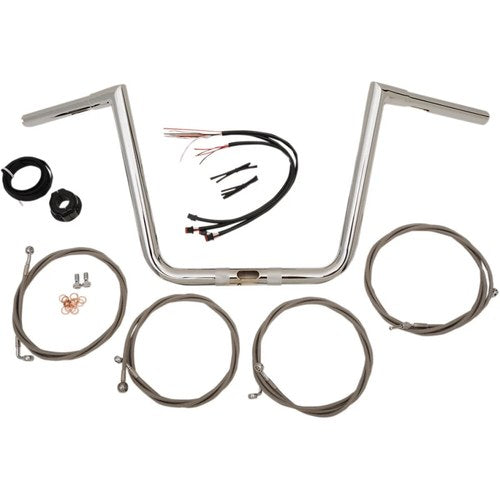 LA Choppers Chrome 10" '17 Fltr Handlebar and Cable Kit | LA-7312KT1-61