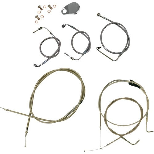 LA Choppers Standard Braided Handlebar Cable/Brake Line Kit | LA-8006KT-19