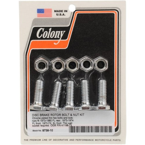 Colony Front/Rear Rotor Bolts 73-80 FL | 8738-10