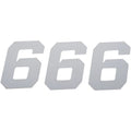 D'Cor Visuals Race Number Plate - #6 - White - 6" | 45-36-6