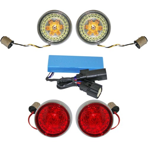 Custom Dynamics Full Bullet Turn Signal Conversion Kit - Chrome | PB-SS-BB-C