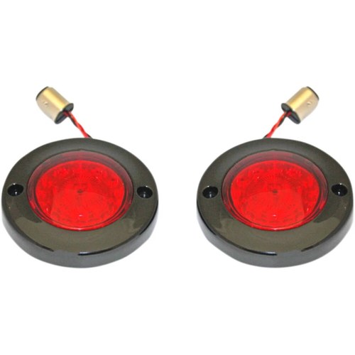 Custom Dynamics LED Flat Turn Signals - 1156 - Black - Red Lens | PB-FB-R-1156BR