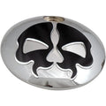 Drag Specialties Split Skull Fuel Door - Chrome with Black | 78051B4