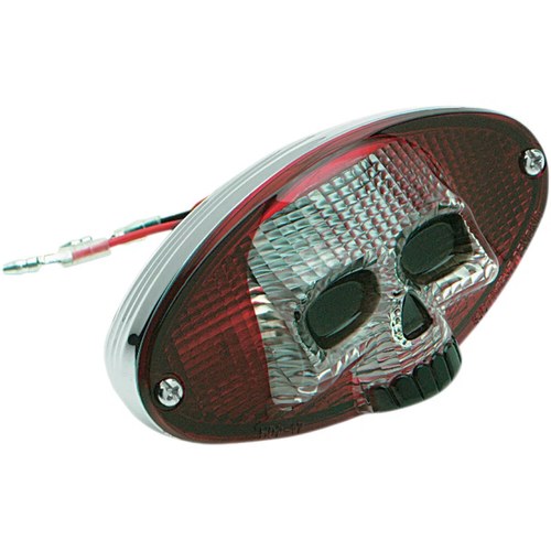 Drag Specialties Taillight - Red Cat Eye with Skull Face | 12-0403RCR-BC3