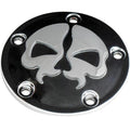 Drag Specialties Point Cover Split Skull - Black - 5 Hole | 78040BB2