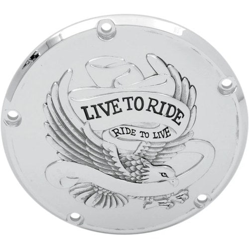 Drag Specialties 5-Hole - Chrome - Live to Ride Derby Cover | 33-0065CA