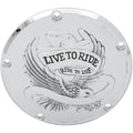 Drag Specialties 5-Hole - Chrome - Live to Ride Derby Cover | 33-0065CA