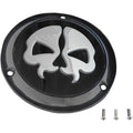 Drag Specialties Split Skull Derby Cover - Black - 3-Hole | 78045BB2