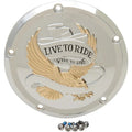 Drag Specialties 5-Hole - Gold - Live to Ride Derby Cover | D33-0110GA