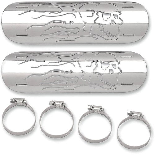 Drag Specialties Flame Skull Heat Shield | 1861-0102
