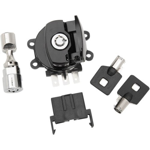 Drag Specialties Side Hinge Ignition Switch w/Fork Lock - Black | 21-0209GBK