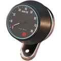 Drag Specialties 8000 Rpm Mechanical Tachometer - Chrm - Blk Face | 72701-BX-LB1