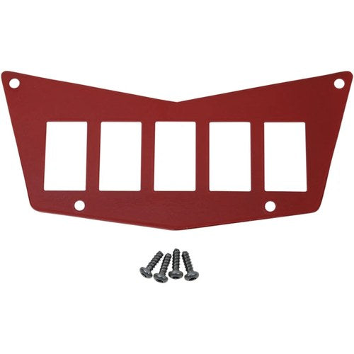 Moose Utility Division Dash Plate - Red - 5 Switch - Rzr | 100-4383-PU