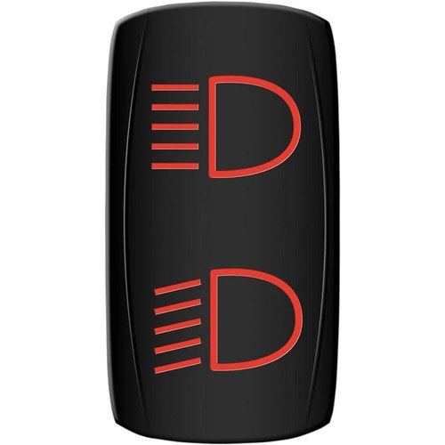 Moose Utility Division Rocker Switch - Hi/Lo Beam - Red | HLB-PWR-R